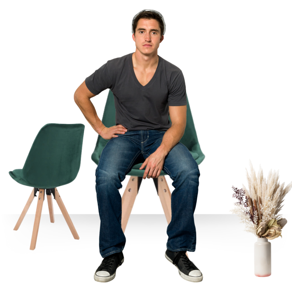 Стілець Saida Jumi у скандинавському стилі з дерев'яними ніжками зелений Київ - фото 8