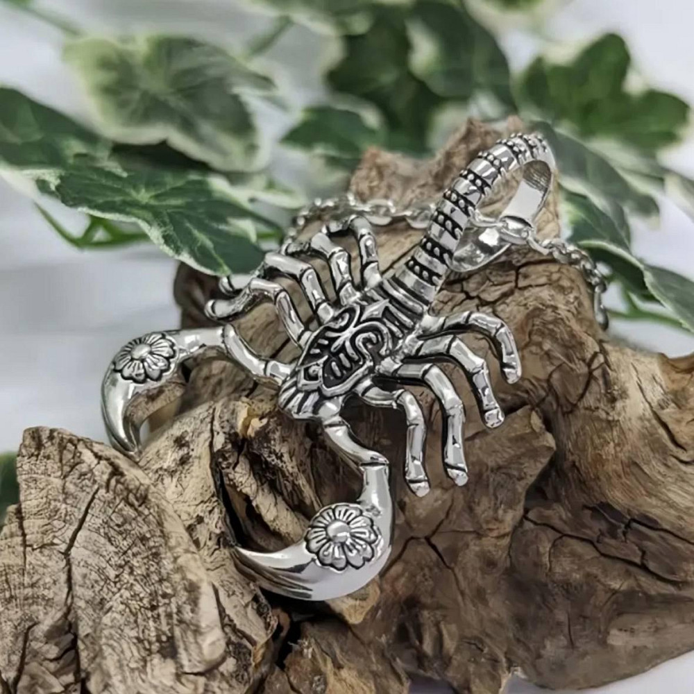 Подвеска Скорпион с цепочкой — серебряный мужской кулон, оберег Киев - изображение 2