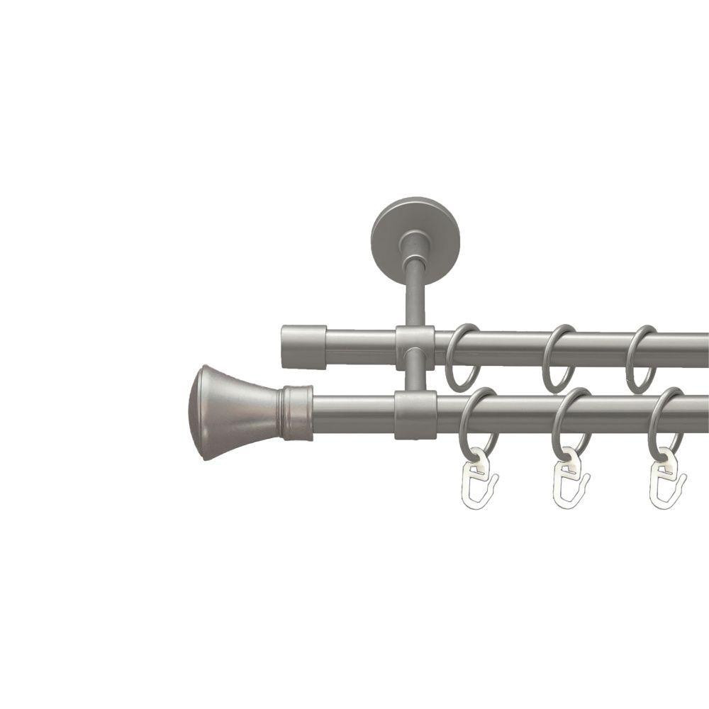 Карниз Orvit Люксор металевий дворядний закритий гладка труба кільце металеве Сатин 16\16 мм 240 см (00-00022627) Львів - фото 1