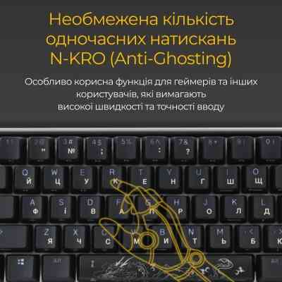 Клавіатура Ducky One 3 Mini Cherry MX Red RGB UA USB Black (DKON2161ST-RUAPXCLAWSC1) Вінниця