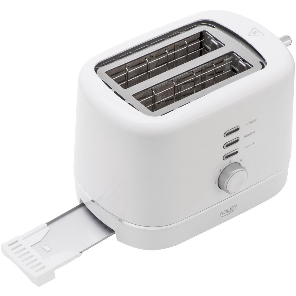 Тостер Adler AD 3224 white 850Вт/ 2 відділення/7 режимів підсмажування/розморожування/підігрів булок Вінниця - фото 8