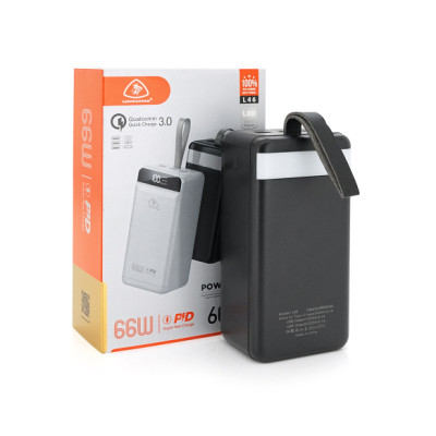 Батарея универсальная LIONPATTON 60000mAh, QC3.0, MicroUSB, Type-C, Lighting, USB, Black (L46 / 34004) Винница - изображение 3