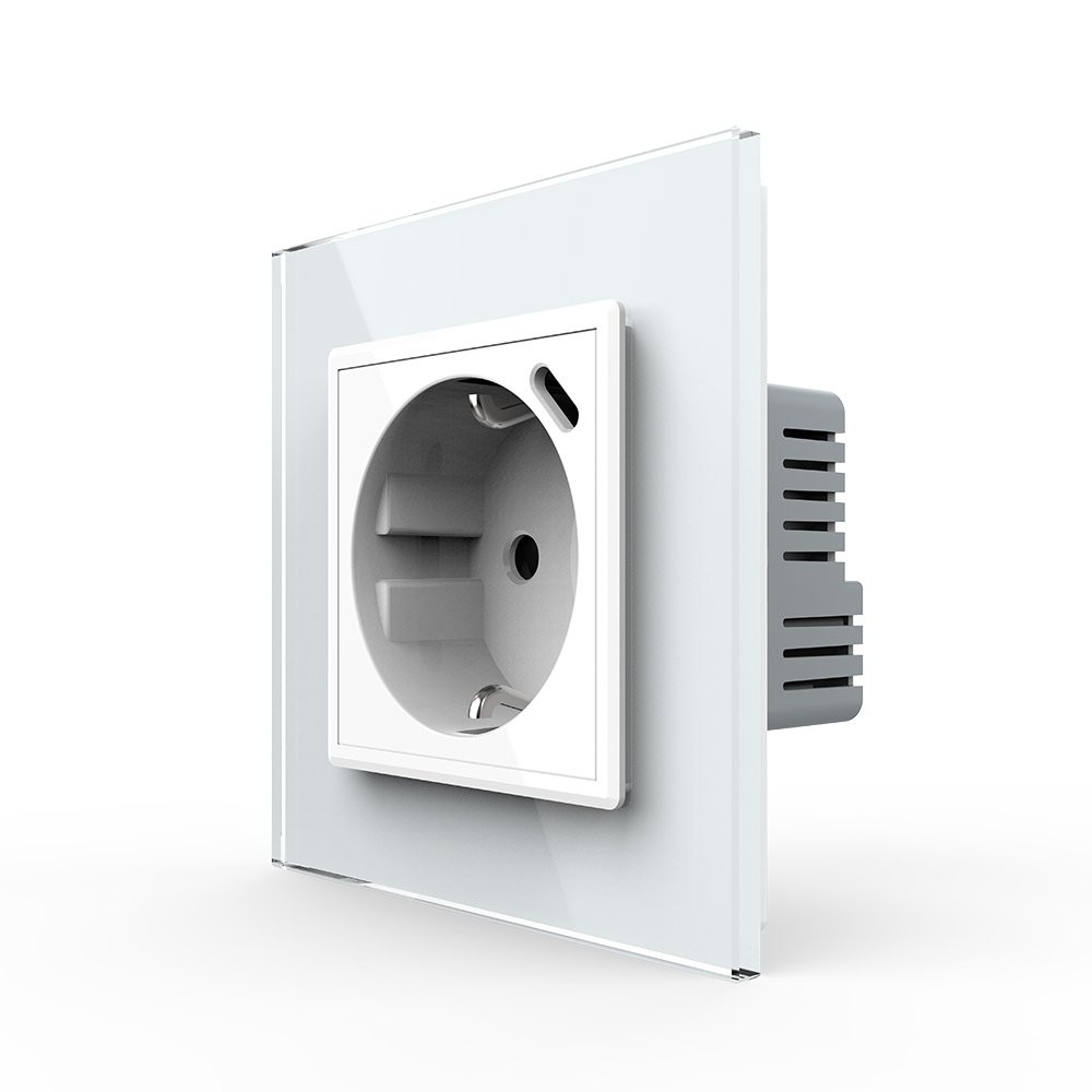 LIVOLO Електрична розетка з USB Type-C 18Вт для зарядки, з заземленням, LIVOLO, біла, скляна ра Коломия - фото 8