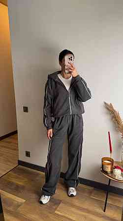 Жіночий теплий костюм двійка з кантом двосторонній фліс Графіт, 42/44 Одеса