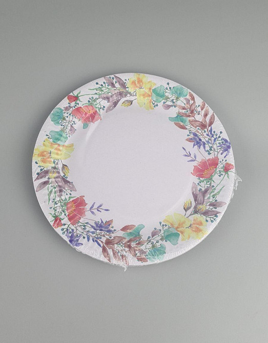 Паперова тарілка з малюнком 18 см "No 5" Літній візерунок 10 шт (1 пачка) Харків - фото 2