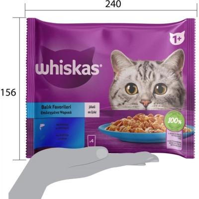 Вологий корм для кішок Whiskas тунець, лосось в желе 4х85 г (8410136025433) Вінниця - фото 7