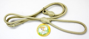 65816 Повідець-зашморг 10мм "ПРЕМІУМ" шкіряний круглий 1.3 м Бежевий Вінниця - фото 1