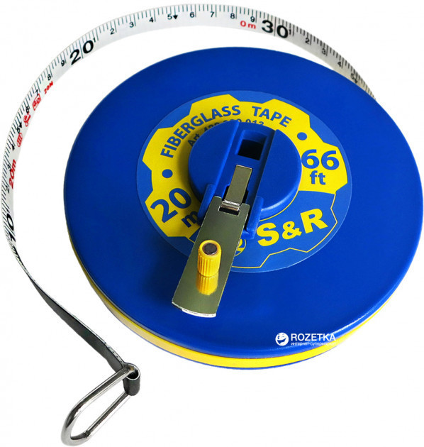 Рулетка S&R Fiberglass Tape 20 м x 13 мм (422920013) Коломыя - изображение 1
