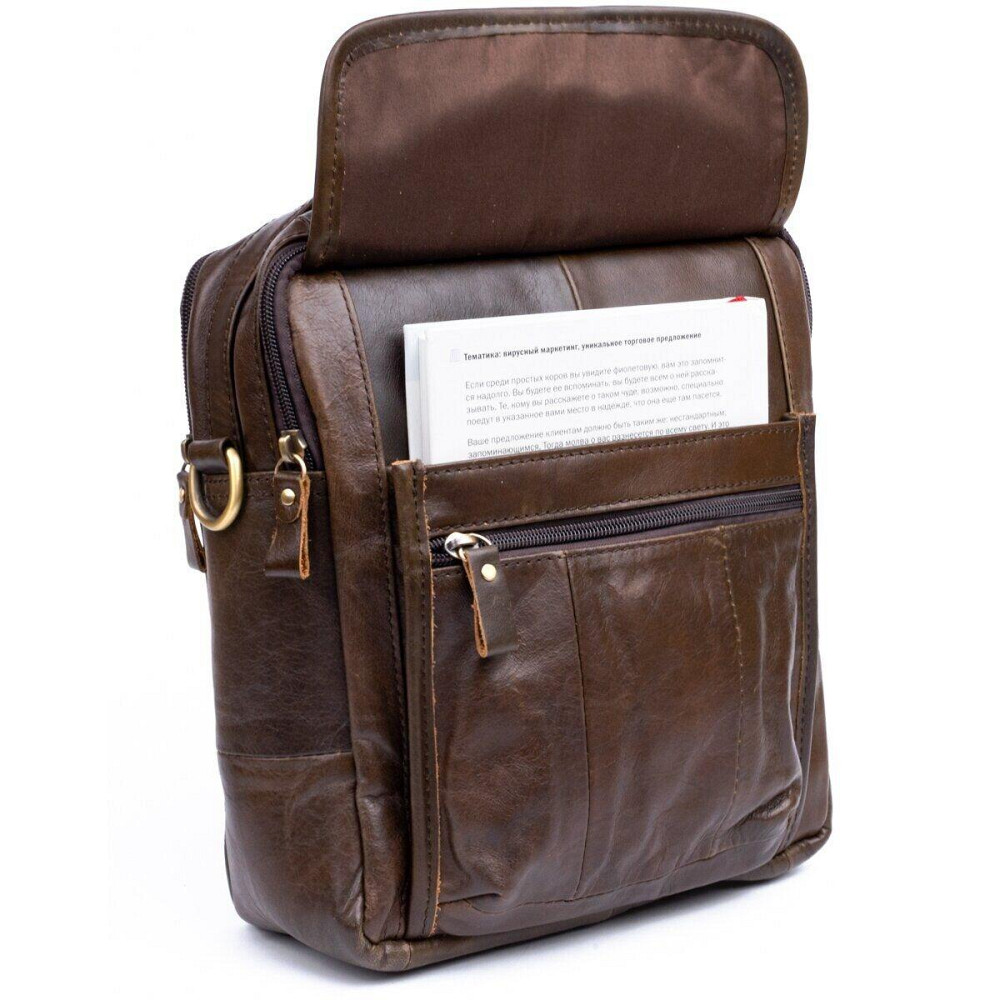 Сумка мужская Vintage 14764 Коричневая Киев - изображение 10
