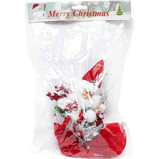 Новорічна прикраса "Чобіт з прикрасою" 23K-113, 20 х 35 см Вінниця