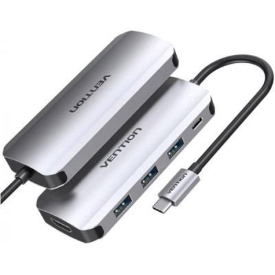 Концентратор Vention USB 3.1 Type-C to HDM/USB 3.0х3//PD 100W 5-in-1 (THFHB) Винница - изображение 1