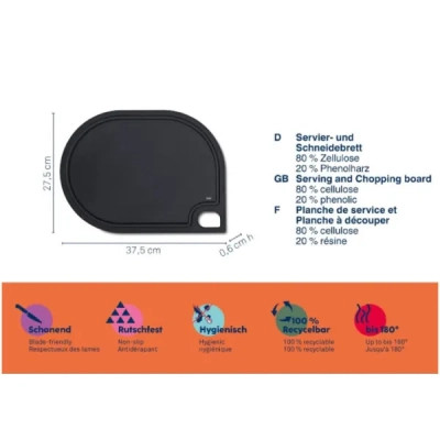 Дошка для подачі Kela Nobel 37 х 27,5 см чорна (12864) Вінниця - фото 3