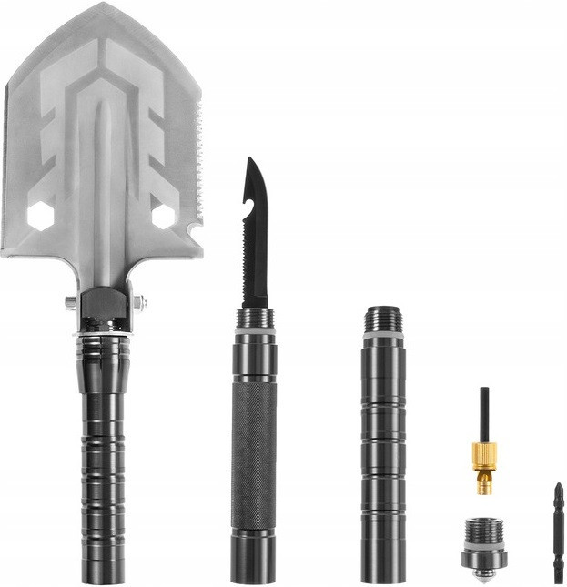 Багатофункціональна Складна Лопата 6в1 із чохлом Badger Outdoor "Folding Survival" (BO-MFSH7-SLV) Сталь Нововолинськ - фото 1