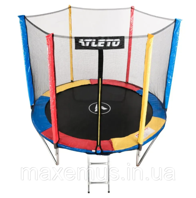 Детский батут Atleto 183 см с защитной сеткой батут для детей разноцветный Мостиська - фото 14