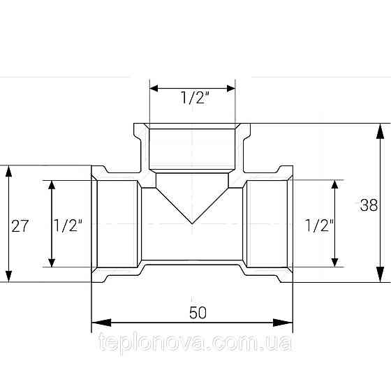 Трійник 1/2" ВВ нікельований NT331S OPTIMUM Чернівці