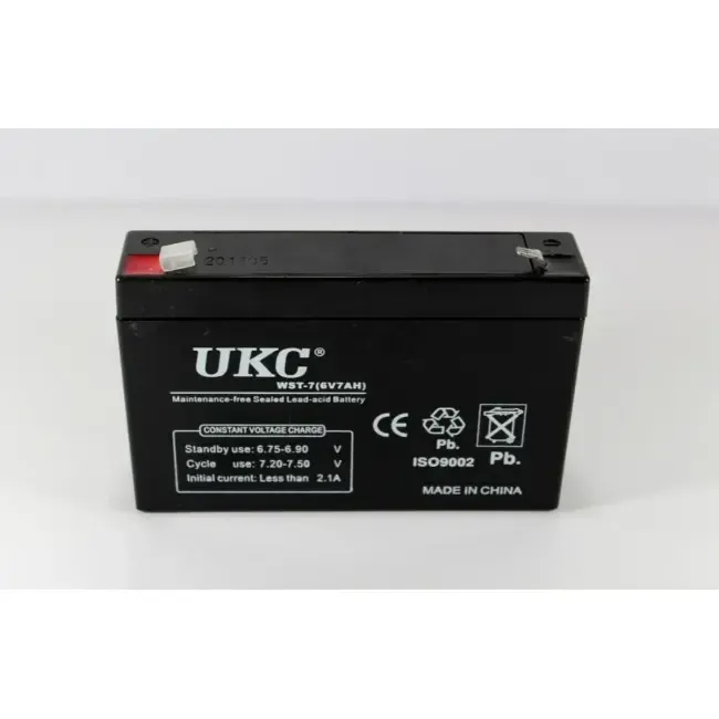 Акумуляторна батарея UKC 6В 7А BATTERY для ДБЖ, ліхтарів, іграшок та інших автономних пристроїв Одеса - фото 2