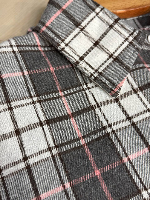 Рубашка женская Baoyu 225-1 в клетку оверсайз фланель, серый, one size Киев - изображение 9