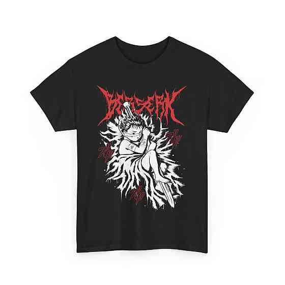 Футболка з аніме принтом Берсерк Гутс Кід Манга оверсайз (S/M/L) Чорний AnimeJ0325 Дніпро