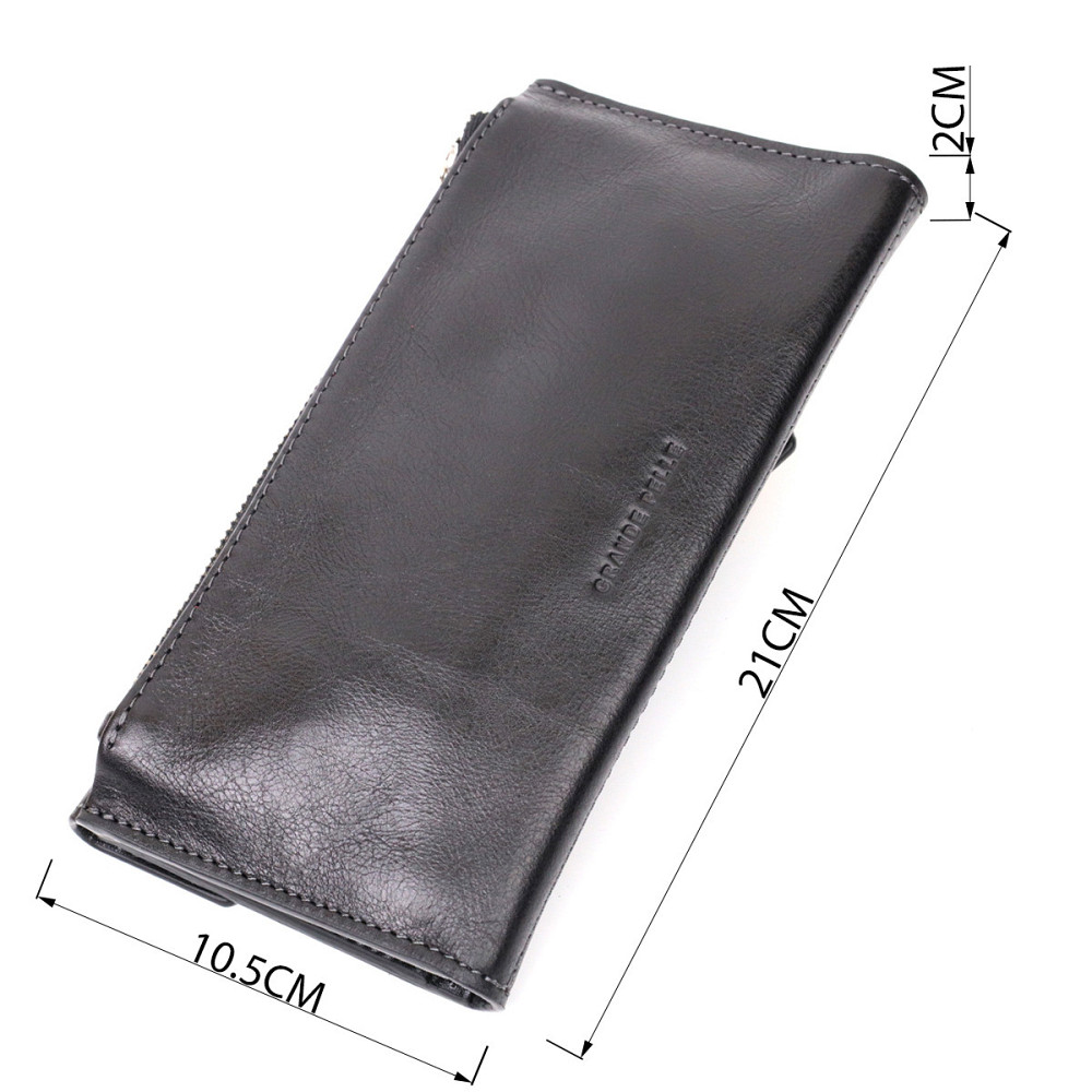 Стильний гаманець із монетницею зовні з натуральної шкіри GRANDE PELLE 11646 Чорний Київ - фото 10