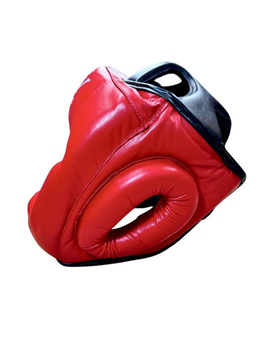 Шолом боксерський з повним захистом LEV, шкіра, р. L Вишневе - фото 2