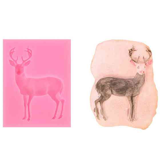 Молд силиконовый Олень 76 на 60 мм розовый Киев