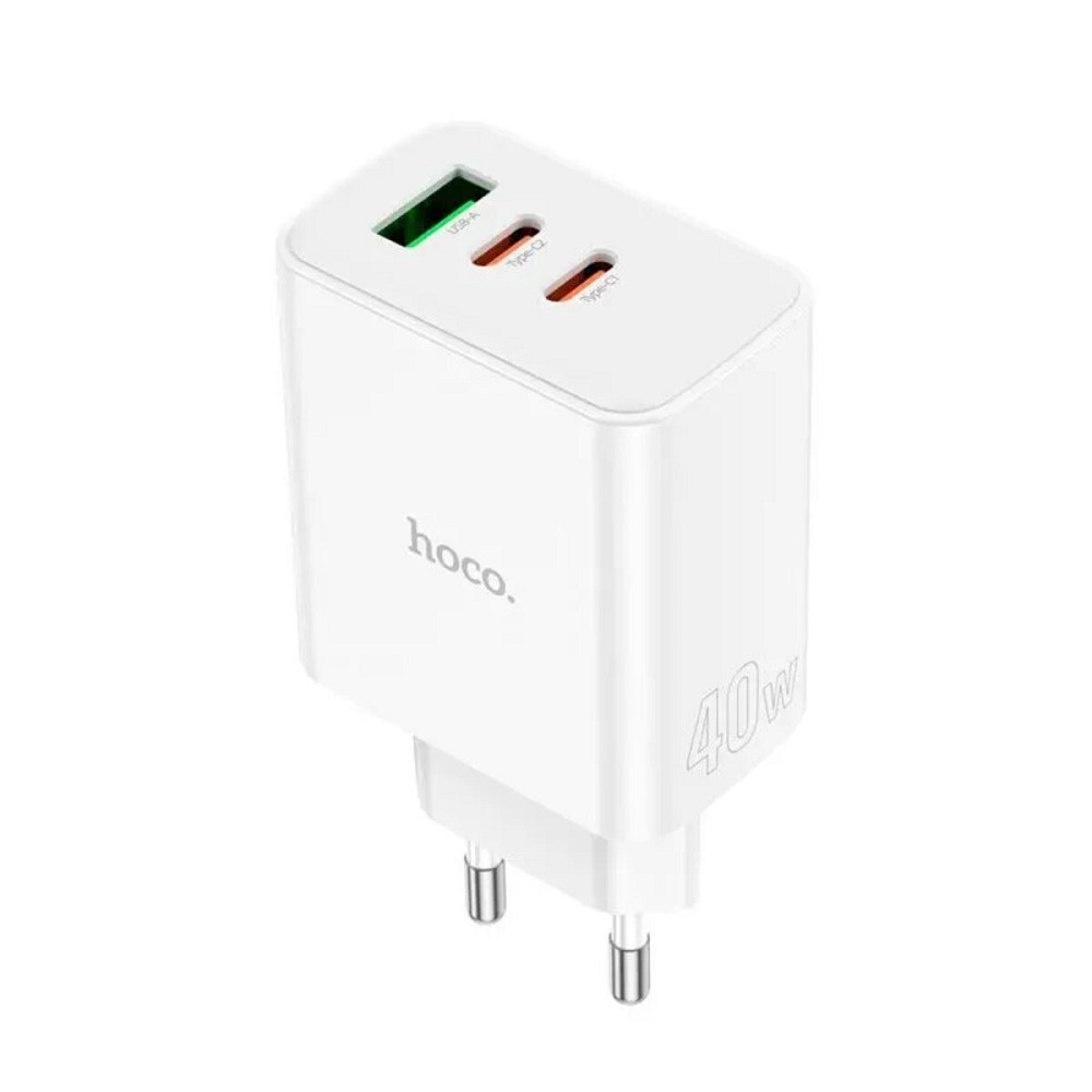 Мережевий зарядний пристрій HOCO C126A Pure power PD40W three-port(2C1A) charger White Киев - изображение 1