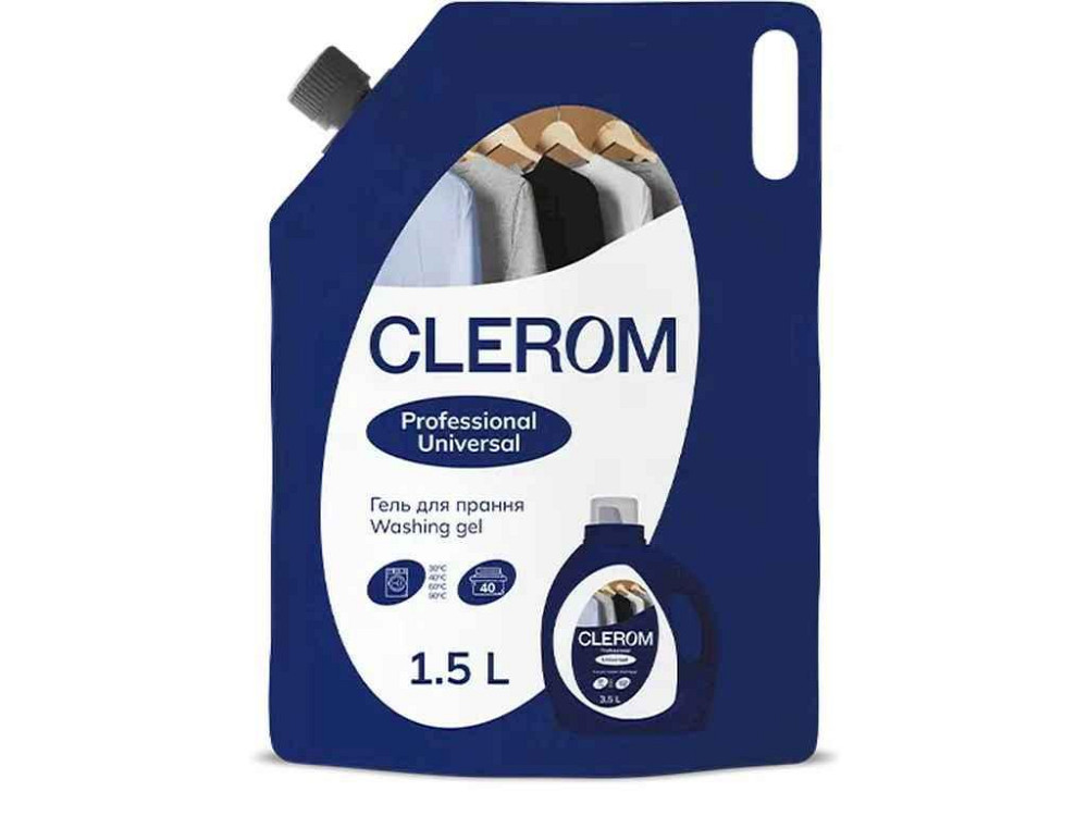 Гель для прання 1,5л Professional “Universal” дой-пак ТМ CLEROM Київ - фото 1