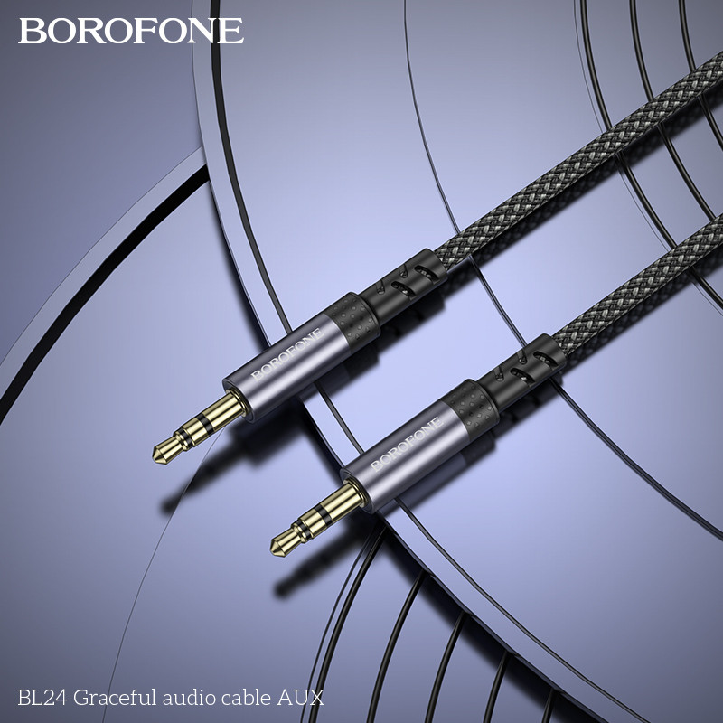 Аудио кабель BOROFONE BL24 Graceful audio cable AUX Metal Grey Одеса - фото 8