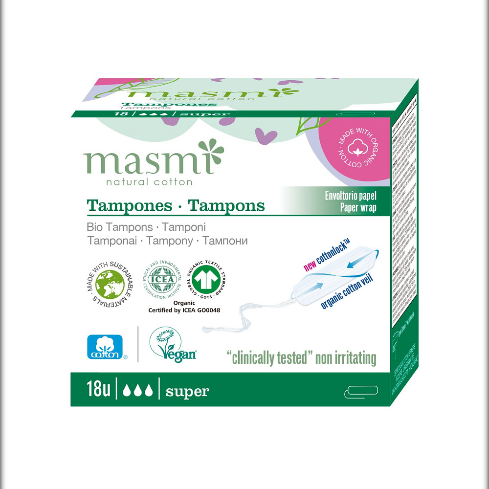 Органические тампоны Super без аппликатора Masmi 18 шт. Киев - изображение 1