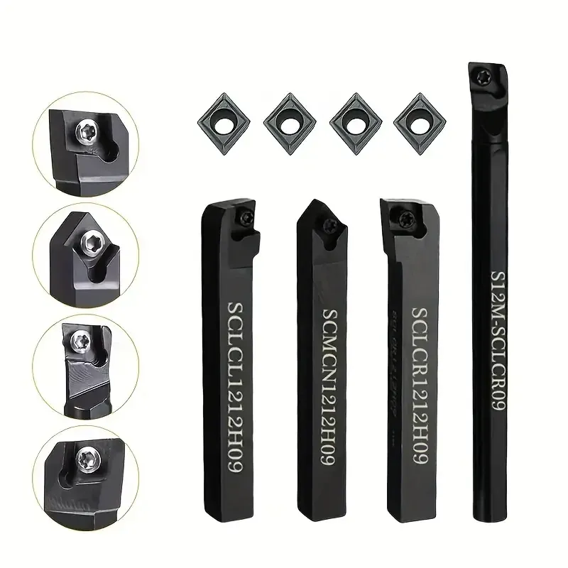 Набор токарных державок 7 шт с твердосплавными пластинами, 10×100/125 мм, ключи в комплекте Киев - изображение 10