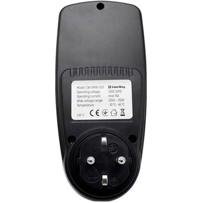 Ватметр ColorWay цифровий 16A/3680W, black (CW-VM16-02D) Вінниця - фото 11