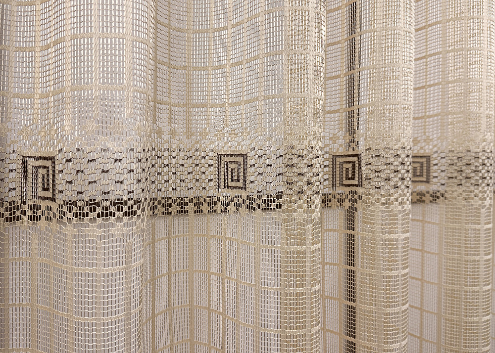 Тюль сетка VR-Textil Juli № 1151т Арка на кухню цвет какао с коричневым 500х150 см (53-0133) Киев - изображение 4