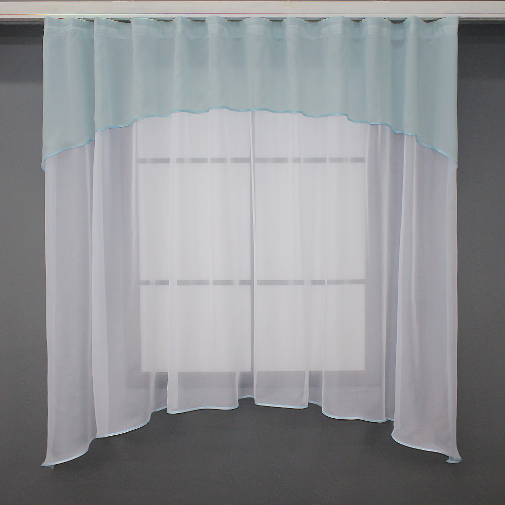 Кухонна гардина VR-Textil № 036к арка білий з блакитним 280х170 см (52-0695) Київ - фото 1