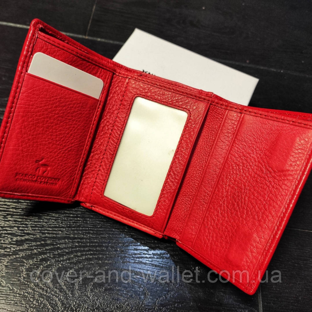 Компактный кожаный женский кошелек на магнитах красного цвета Marco Coverna 1419 Киев - изображение 4