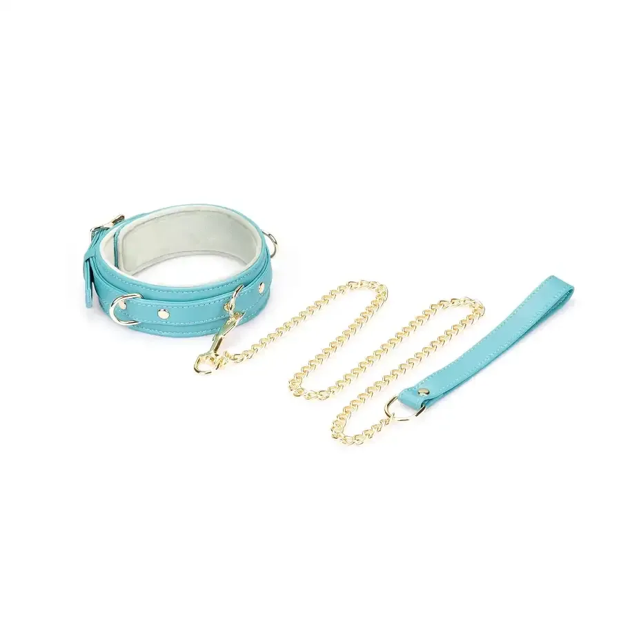 Ошейник с поводком Liebe Seele Blue Lamb Leather Collar with Velvet Lining Львов - изображение 1