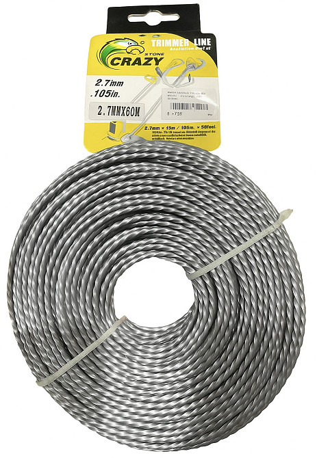 Леска мотокосы Ø2,7mm, 60 метров (косичка, желтая) Мукачево - изображение 1