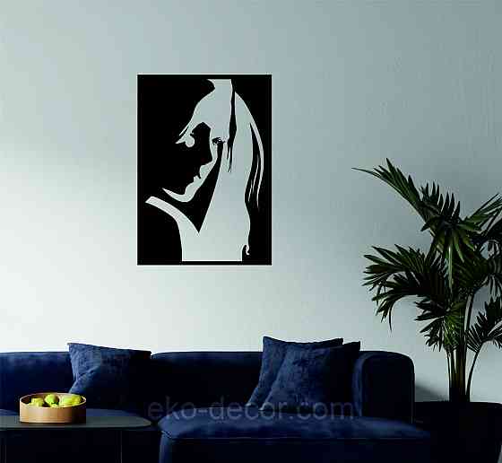 Декоративное настенное Панно «Девушка» Декор на стену 110*77 см, Черный Киев