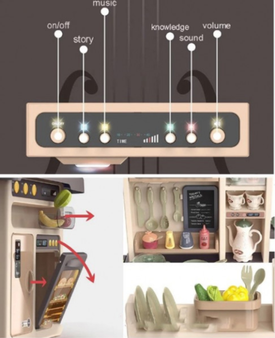 Кухня ігрова Limo Toy з водою паром світлом звуками 65 предметів (889-211) Чернигов - изображение 3