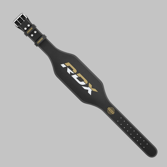 Пояс для важкої атлетики RDX 6 шкіряний Black Gold M Каменское - изображение 5