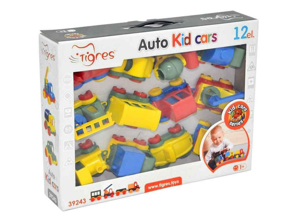 Набір транспорту 4*9*3см Kid cars 12шт арт.39243 кольоровий ТМ TIGRES Київ - фото 1