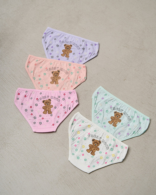 Пастельные детские трусики на девочку - Vacay mood Мишка 5 шт Nicoletta 116760 Киев - изображение 1