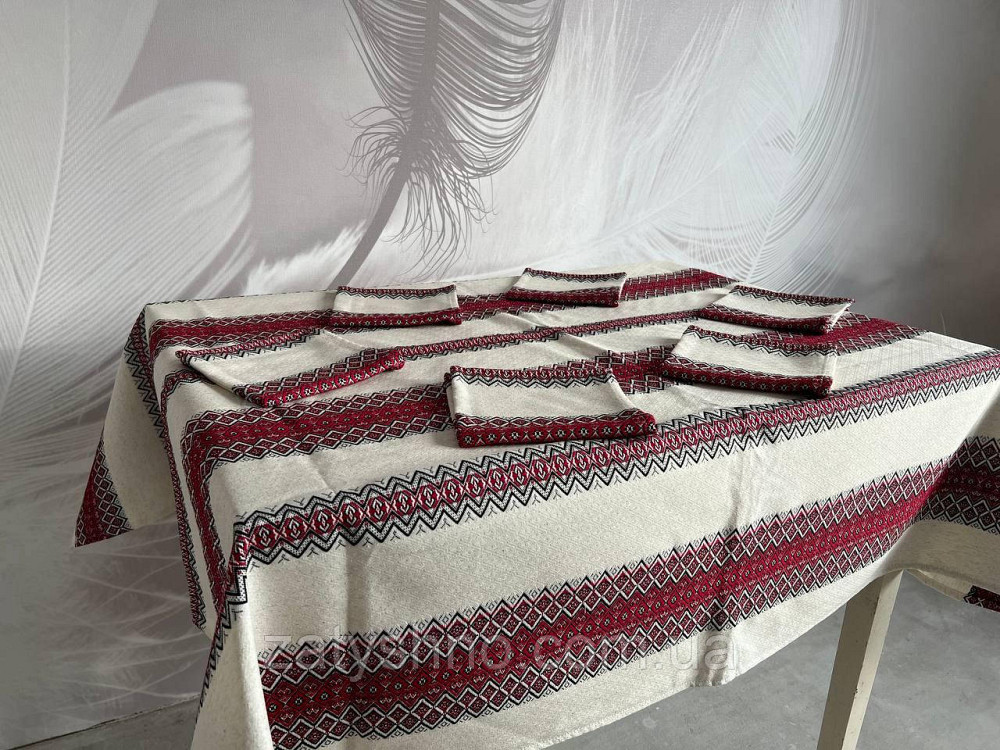 Ошатна вишита скатертина з серветками Київ - фото 3