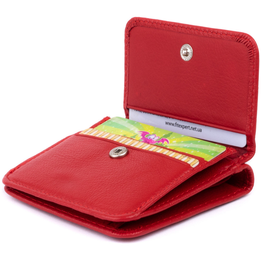 Маленький гаманець на кнопці жіночий Червоний (ST Leather) Київ - фото 8