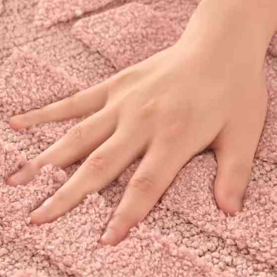 Килимок для ванної кімнати та душу килимок для ніг в душову, мікрофібра, атиковзкий c візерунком 50х80 см, рожевий Кам'янець-Подільський