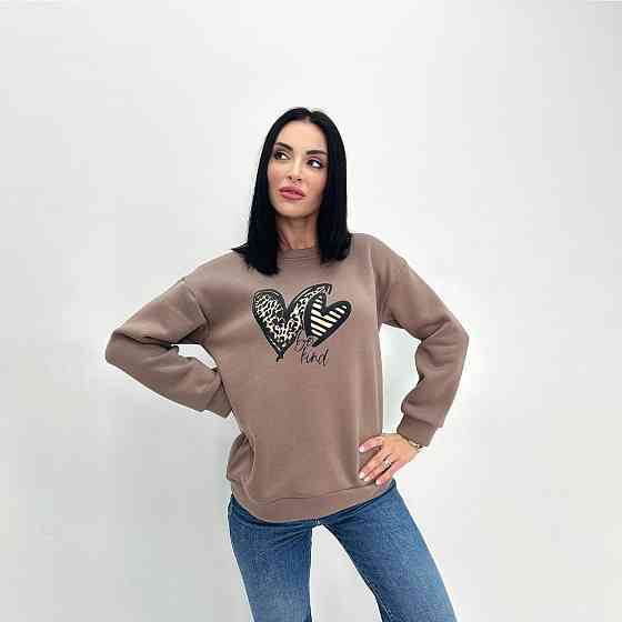 Базовий жіночий світшот "Be kind" Турція оптом | Норма і батал Київ