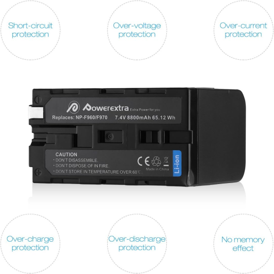 Аккумулятор Powerextra NP-F970 / NP-F960 / NP-F950 / NP-F930 8800 мАч для камер Sony, Li-ion Киев