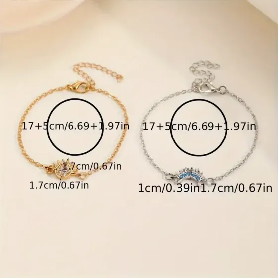 Парные браслеты “Солнце и Луна” – набор для пары и друзей, регулируемые Киев