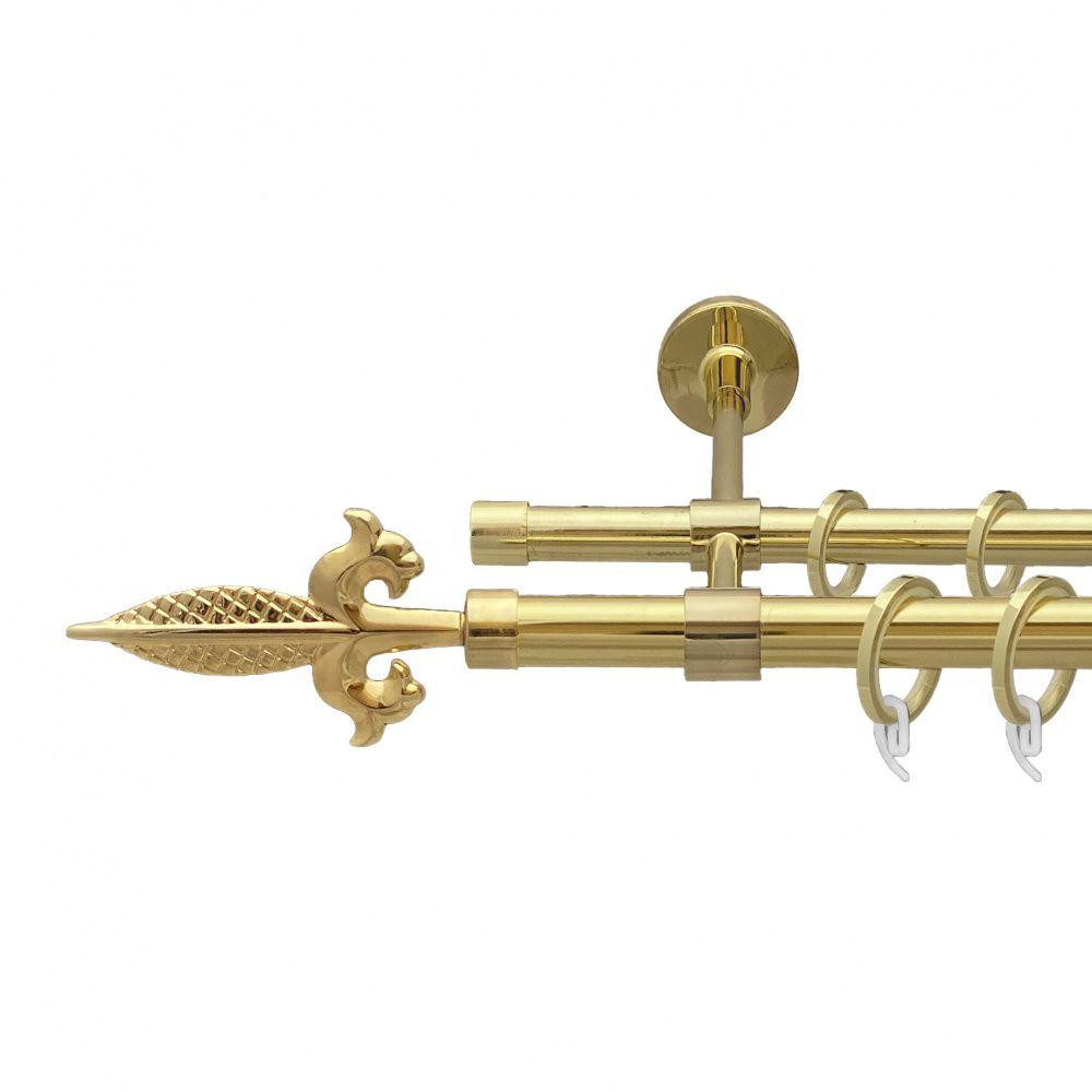 Карниз Orvit Генуя металевий дворядний закритий гладка труба кільце фасонне металеве  Золото 19\16 мм 200 см (00-00009319) Львів - фото 1