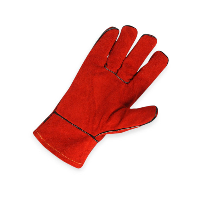 Рукавички "Краги" 27см коров'ячий спилок вищої якості, підкладка бавовна, червоні Мукачево - фото 1