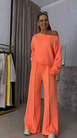 Женский прогулочный костюм двойка: кофта и штаны двунить Оранжевый, 42/46 Одесса